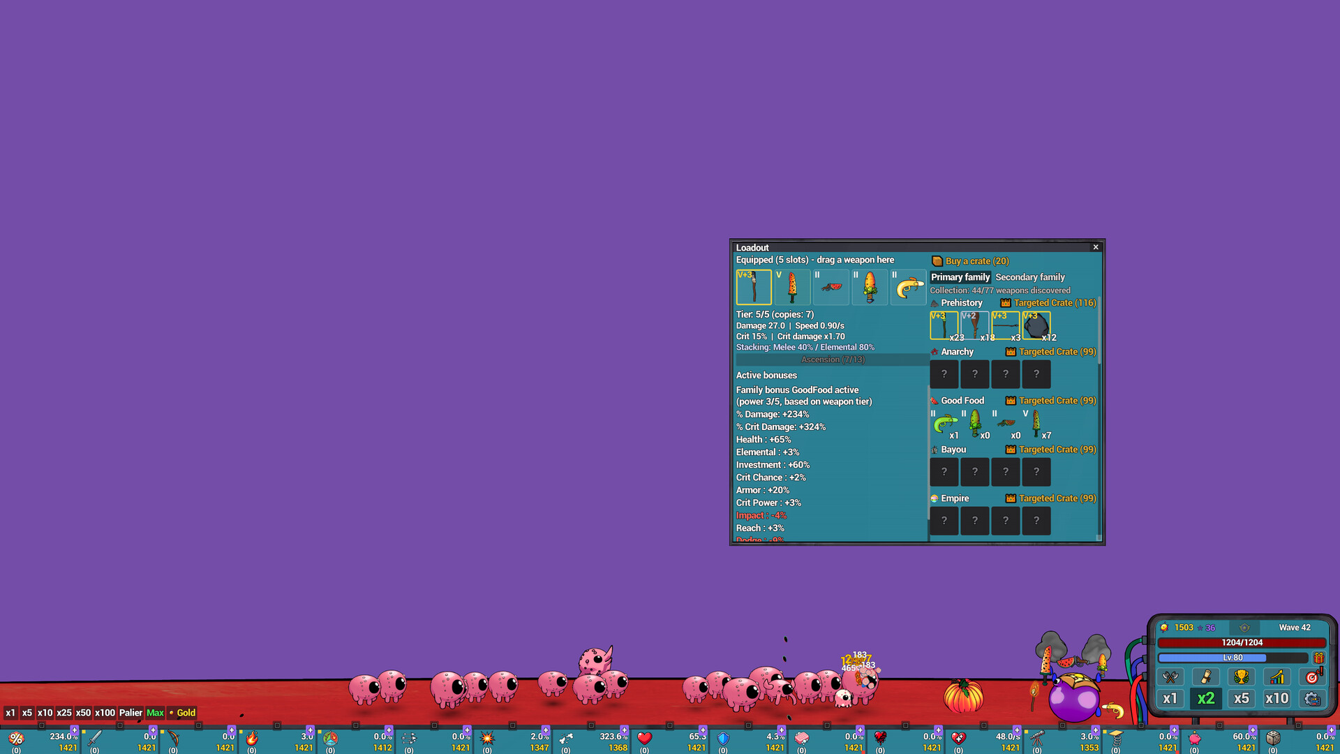 Blooby battles enemies in a compact desktop game window